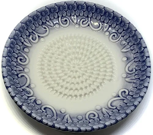 Vista 6 de BonCera, Juego de 4 platos de rallador de ajo de cerámica de alta calidad todo en uno - Diseño y estilo en relieve púrpura - Para ajo, jengibre