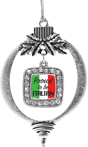 Vista 114 de Inspired Silver - Adorno con dije de reina de rodillo - Adornos navideños cuadrados de plata con joyas de circonita cúbica