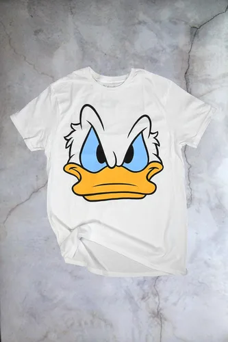 Vista 4 de Disney Camiseta para hombre adulto de Mad Donald Duck Blanco