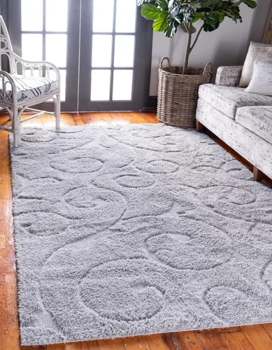 Vista 11 de Unique Loom colección Floral Shag - Alfombra de área tallada, 2 pies x 6 pies y 7 pulgadas, color marrón