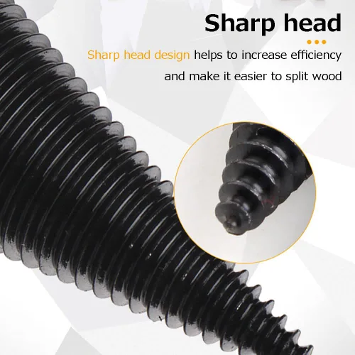 Vista 3 de Broca divisora de madera de 1.260 in, 2 piezas, broca para leña, divisor de leña, divisor de leña, broca para cortar leña y leña
