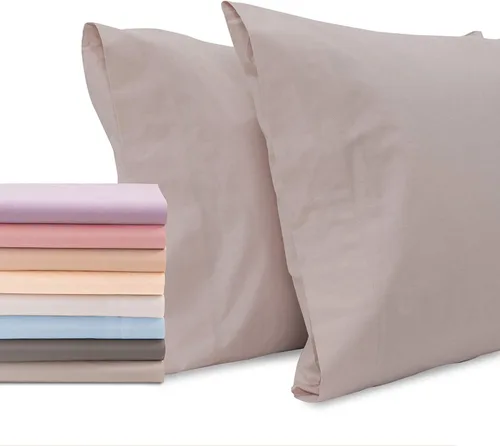 Vista 18 de Superity Linen Pillow Cases Queen Size - Open Enclosure - 2 Pack - 100% Soft and Comfortable Premium Cotton - Beige