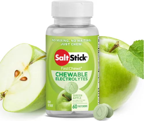 Vista 31 de SaltStick Electrolyte FastChews con cafeína – 60 tabletas masticables Citrus Burst – Tabletas de sal para correr e hidratar, masticables