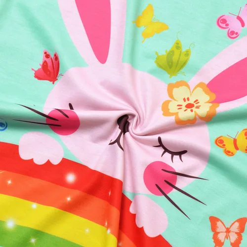 Vista 6 de Paquete de 2 pijamas de sirena con manga volada para niñas, ropa de dormir de algodón