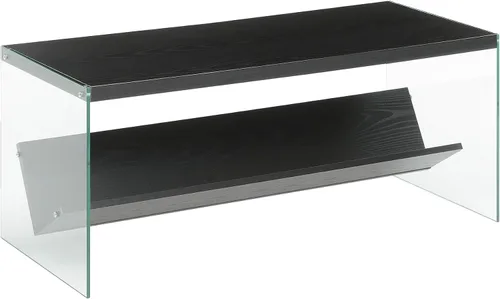 Vista 7 de Convenience Concepts SoHo - Mesa auxiliar, gris desgastado/vidrio Gris(Weathered Gray)