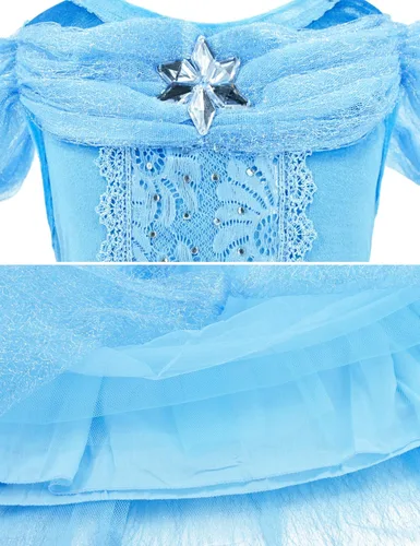Vista 4 de Party Chili Disfraz de princesa para niñas de 3 a 10 años para cumpleaños de Navidad