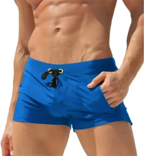 Vista 15 de TONLEN Traje de baño corto para hombre con bolsillo con cremallera Verde militar #2