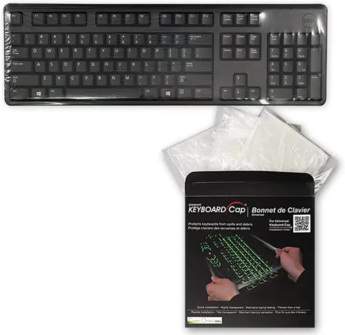 Vista 9 de Cubierta universal para teclado, estilo plano, 0.001 in, impermeable, antipolvo, con uso numérico de hospital/dentista (0.001 in [paquete de 100])