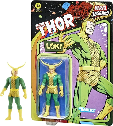 Vista 2 de Hasbro Marvel Legends Series 3.75 pulgadas Retro 375 Collection Loki Figura de acción de juguete