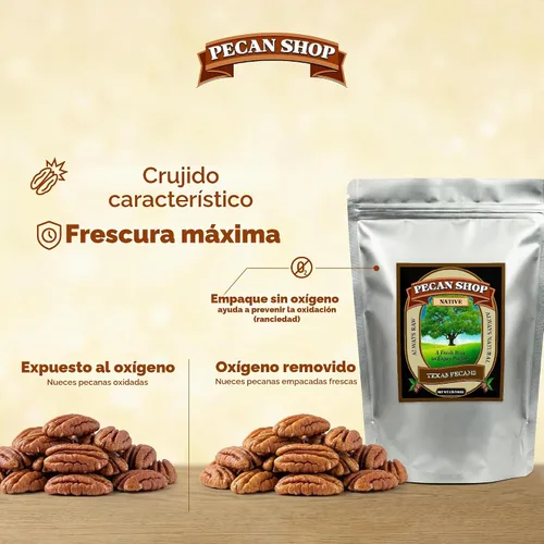 Vista 4 de Pecan Shop Nueces pecanas nativas de Texas sin pasteurizar sin pasteurizar sin pasteurizar, cosechadas de forma silvestre y probadas, mitades
