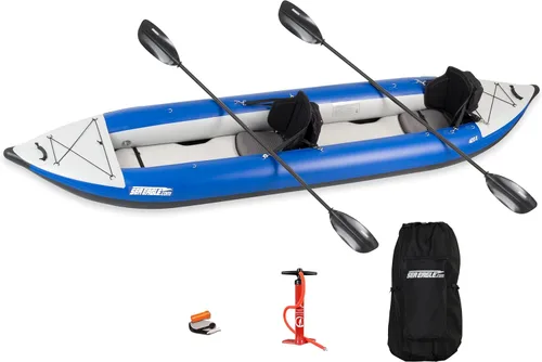 Vista 9 de Sea Eagle 420X Explorer - Kayak inflable - pesca, excursión, camping, exploración y riego blanco, auto-fianza, skeg extraíble, piso de punto de caída
