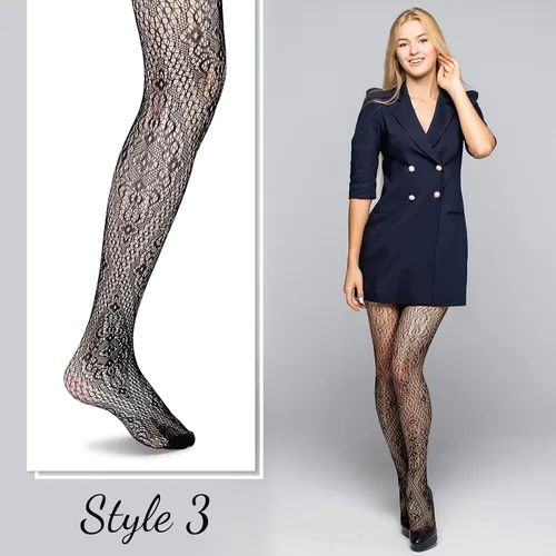 Vista 6 de SATINIOR 4 Pcs Halloween Fishnet Tights Fishnet Thigh High Stockings Goth Skull Stocking for Women
