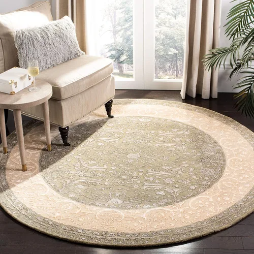 Vista 29 de SAFAVIEH Silk Road Collection SKR213G - Alfombra decorativa de lana tradicional hecha a mano, 2 x 3 pies, color granate y marfil