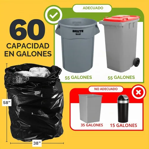 Vista 2 de ToughBag Bolsas de basura de 55-60 galones (100 unidades) (negro, 58 x 38 pies)