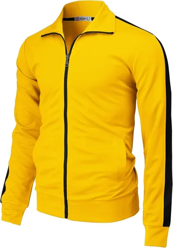Vista 13 de H2H - Chaqueta deportiva ligera ajustada con cremallera para hombre Cmoja0103-negro