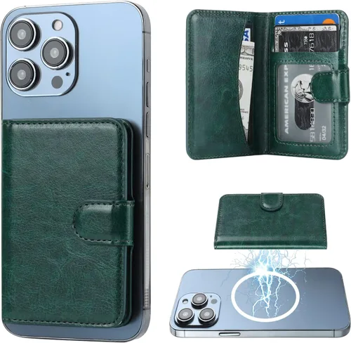 Vista 11 de Bocasal Cartera Magnética para MagSafe, Soporte Magnético para Tarjetas con Bloqueo RFID de Cuero, para iPhone 16/15/14/13/12 Pro/Max/Plus, Cartera