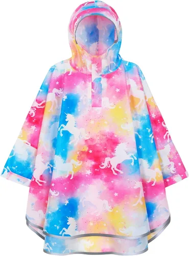 Vista 8 de WAWSAM Poncho de Lluvia Ligero para Niños Reutilizable Impermeable para Niños Pequeños Chaqueta de Lluvia