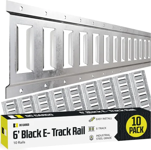 Vista 9 de DC Cargo - Kit de rieles de amarre E Track de 2' (paquete de 10) para garajes, furgonetas, remolques, amarres de motocicleta, montajes de ATV