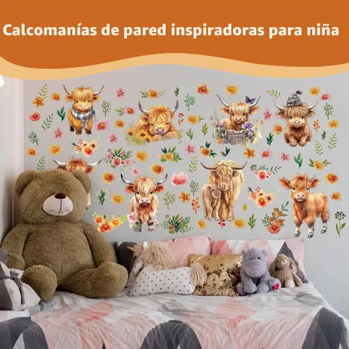 Vista 6 de Yinder - Calcomanías de pared para bebé, 12 hojas, 78