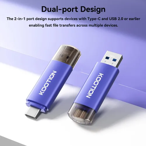 Vista 7 de Unidad flash tipo C de 16 GB, paquete de 10 unidades KOOTION 2 en 1 USB-A y USB-C 2.0 Dual Drive OTG, Memory Stick para smartphone/tablet/PC Android