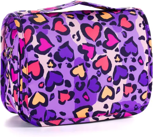 Vista 20 de Bolsa de aseo colgante de tie dye para niñas, bolsa de aseo de viaje para adolescentes, impermeable, para maquillaje y artículos de tocador, bolsa