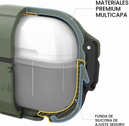 Vista 6 de Catalyst Funda de protección total para AirPods de 3ª generación 2022, funda impermeable de 330 pies para AirPods 3, funda a prueba de golpes