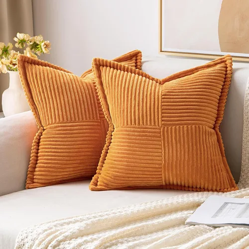 Vista 13 de MIULEE - Juego de 2 fundas de almohada beige de 12 x 12 pulgadas con entretejido, fundas de almohada a rayas bohemias supersuaves con textura
