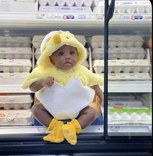 Vista 6 de Disfraz de pollo para bebés niños y niñas, de manga corta, con broches de presión, mameluco de felpa para recién nacido, disfraz de huevo de pollo