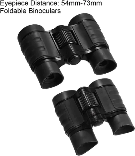 Vista 3 de uxcell Prismáticos 4X30 Compactos Plegables Binoculares A Prueba De Golpes Negro Con Correa Para El Cuello Para La Observación De Aves Senderismo