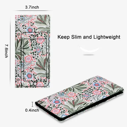 Vista 198 de HUA ANGEL Billetera ultra delgada para mujer, con bloqueo RFID, tarjetero de crédito, plegable, largo, hebilla magnética, billete para mujer, Owl