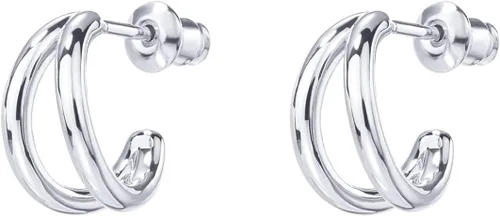 Vista 3 de PAVOI Aretes de aro de plata de ley chapados en oro de 14 quilates en oro rosa, oro blanco y oro amarillo