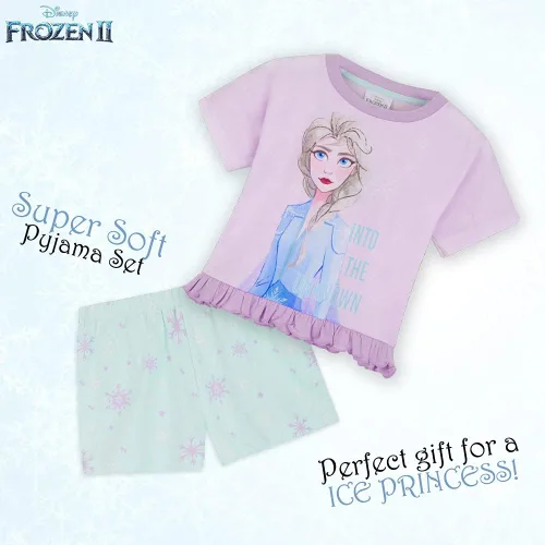 Vista 3 de Disney Conjunto de pijama para niñas, ropa de dormir de verano de La Bella y la Bestia, Rey León, Princesa, Stitch PJs de 2 piezas