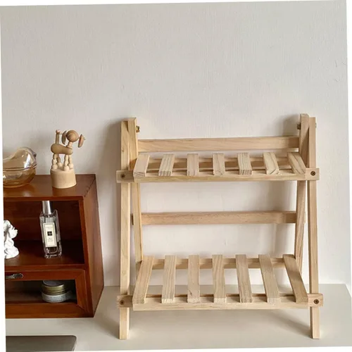 Vista 7 de Beaupretty Estante organizador Soporte de almacenamiento Estante de tocador de madera Estante de escritorio Almacenamiento en el hogar