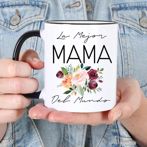 Vista 2 de Regalo para el Día de la Madre Española – Taza de café con acento La Mejor Mama Del Mundo – Dia De La Madre – Regalo Para Mama