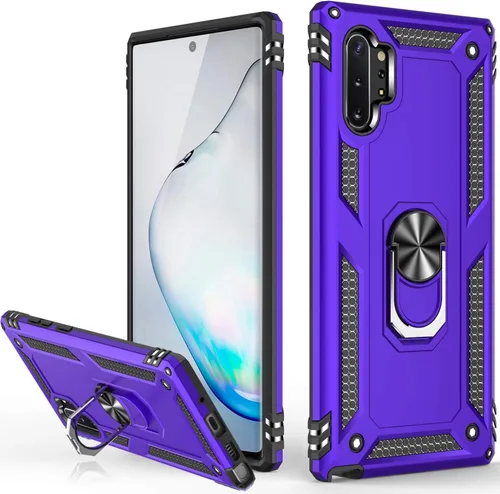 Vista 21 de LUMARKE Funda protectora para Galaxy Note 10, pasa 16 pies, prueba de caídas de grado militar, resistente con soporte de anillo magnético, Negro