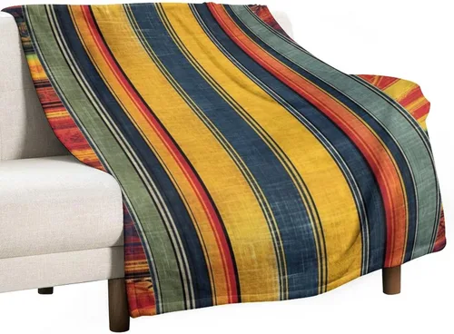 Vista 25 de Manta bohemia mexicana retro a rayas multicolor, manta bohemia étnica cálida de 30 x 40 pulgadas, suave manta de felpa mullida y acogedora manta