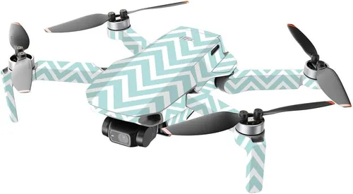Vista 2 de MightySkins - Compatible con DJI Mini 2 Dron portátil – Aqua Chevron Funda protectora de vinilo duradera y única Fácil de aplicar, quitar
