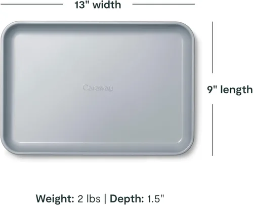 Vista 3 de Caraway Bandeja pequeña de cerámica antiadherente para hornear (9 x 13 pulgadas), no tóxica, sin PTFE ni PFOA, apta para horno, núcleo de acero
