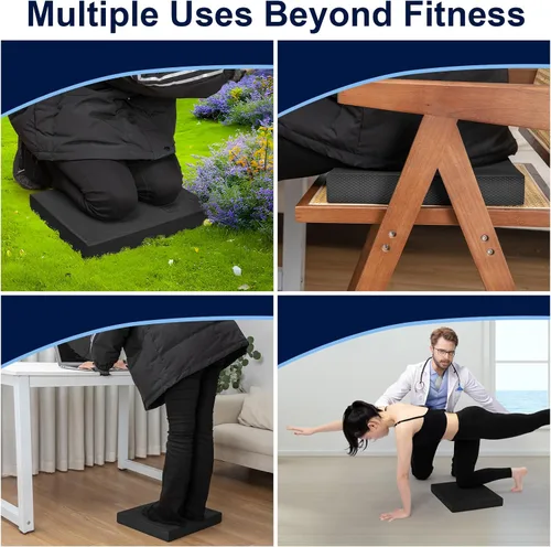 Vista 6 de StrongTek Almohadilla de equilibrio profesional de espuma para ejercicios, 15.8 x 13 x 2 pulgadas, rodillera de espuma TPE de alta densidad