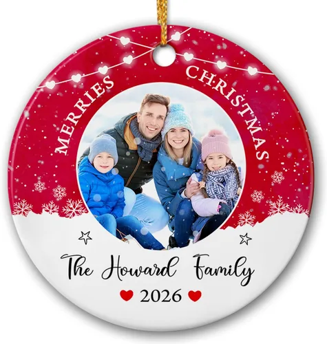 Vista 20 de Foto personalizada para el primer adorno de Navidad del bebé 2026, regalo de recuerdo del bebé, adornos de foto de primera Navidad para bebé