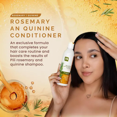 Vista 3 de Pili Natural Acondicionador Romero y Quinina - Romero y Quina Balsamo - Fortalece los folículos pilosos, previene la caída del cabello y ayuda a