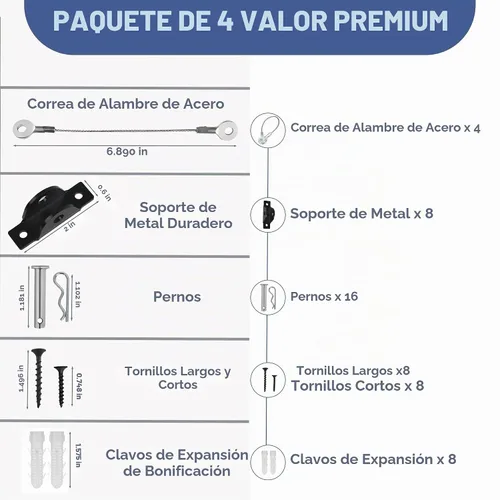 Vista 5 de Anclajes de muebles para prueba de bebés, anclajes de espejo de pared anti