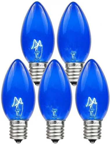 Vista 10 de Paquete de 25 focos de repuesto para cadena de luces de Navidad para exterior, 7 vatios, de Novelty Lights Multi