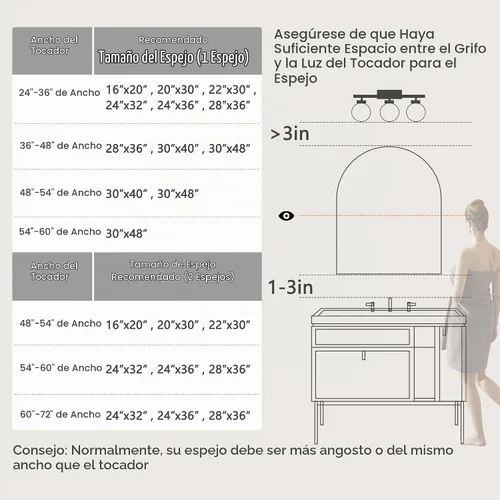 Vista 7 de Espejo arqueado negro de 16" x 20", espejo de pared para baño con arco, espejo de tocador de baño con marco de metal y parte superior arqueada