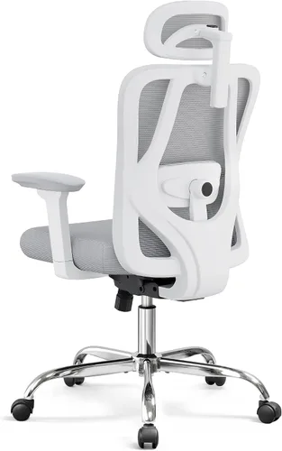 Vista 8 de DEVAISE - Silla ergonómica de oficina de malla con reposacabezas 3D ajustable y función de inclinación, silla reclinable grande y alta y cómoda