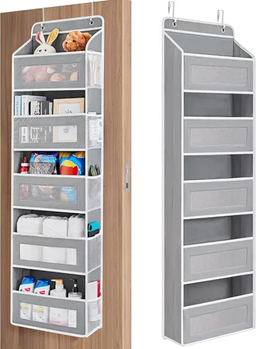 Vista 14 de JARLINK Over the Door Organizer Storage, 5-Tier Extra Large Hanging Storage with 10 Mesh Pockets, 100 lbs Capacity Behind Door Storage for Bedroom