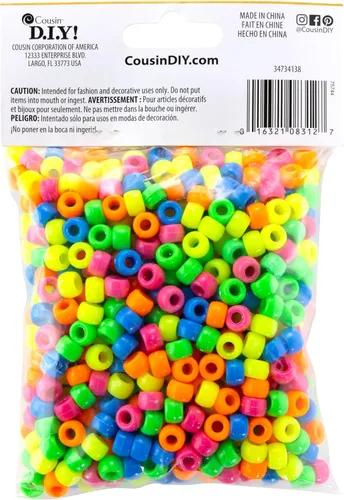 Vista 3 de Cousin Fun Packs - Cuentas de poni de neón (700 piezas)