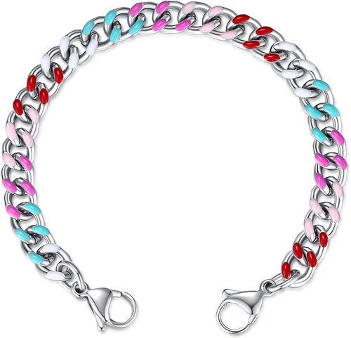 Vista 13 de LinnaLove Cadena intercambiable de acero inoxidable para pulseras de identificación de alerta médica para mujeres y hombres, No es una piedra