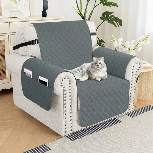 Vista 44 de XINEAGE Funda para Sillón Reclinable Resistente al Agua, Fundas Antideslizantes para Silla Reclinable con Bolsillos, Fundas Acolchadas Gruesas