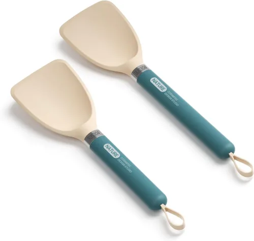 Vista 6 de Espátula pequeña de silicona para cocinar girador flexible con núcleo interior sólido y mango de nailon resistente al calor, espátula ideal